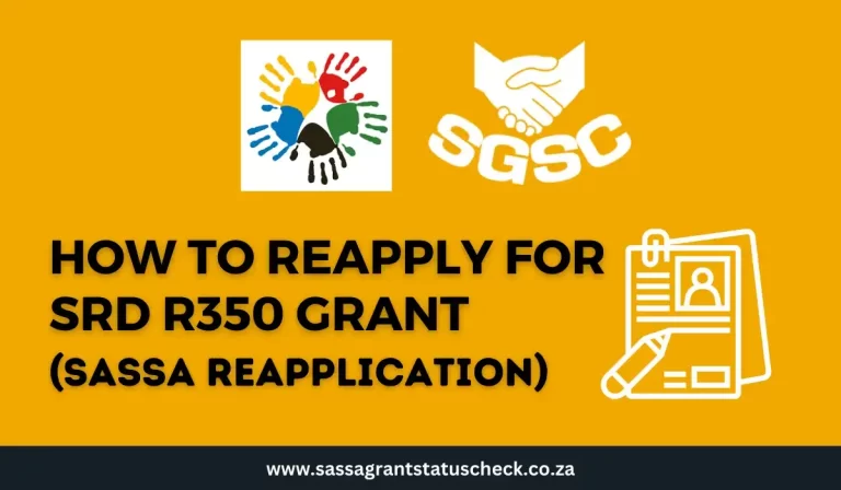 SASSA Reapplication Process And Status Check For SRD R350 Grant – Complete Guide