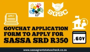 Govchat application Form to Apply For SASSA SRD R350